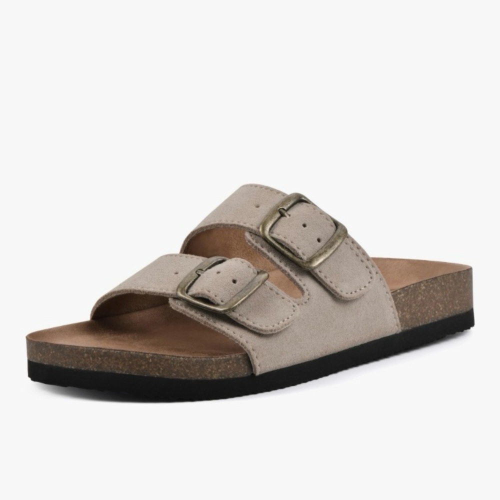 NWT White Mountain Footbeds Women's Suede Double Strap Sandals
